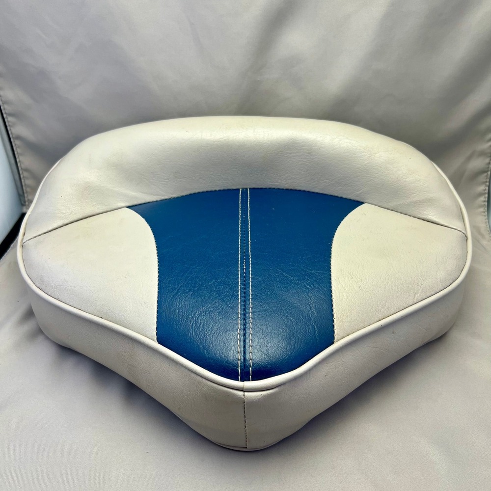 Academy Boat Seat Cushion Unisex OS Blue Grey Excellent FSMRMC2049 Vinyl Foam